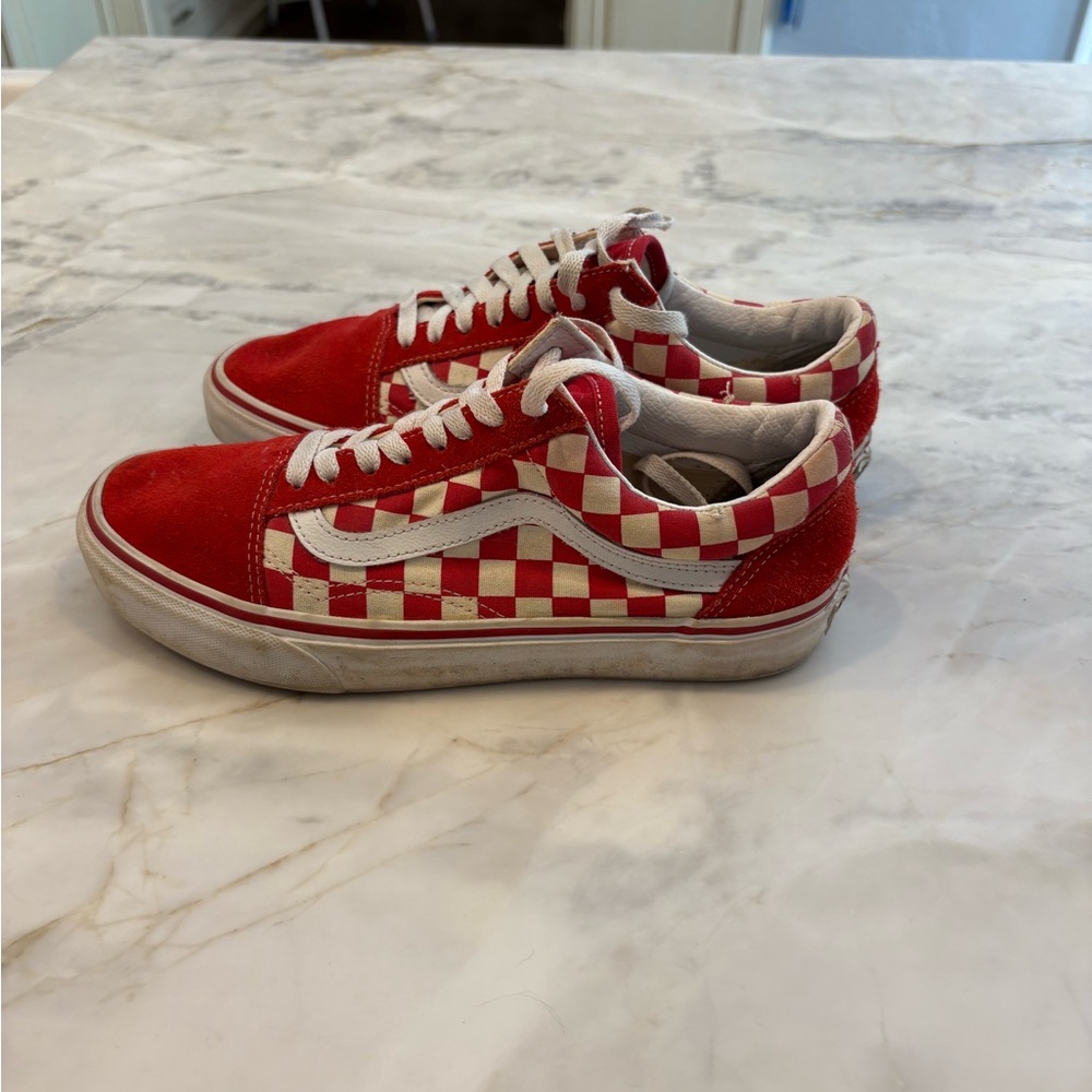 Vans Red and White Checkered Men's Shoes